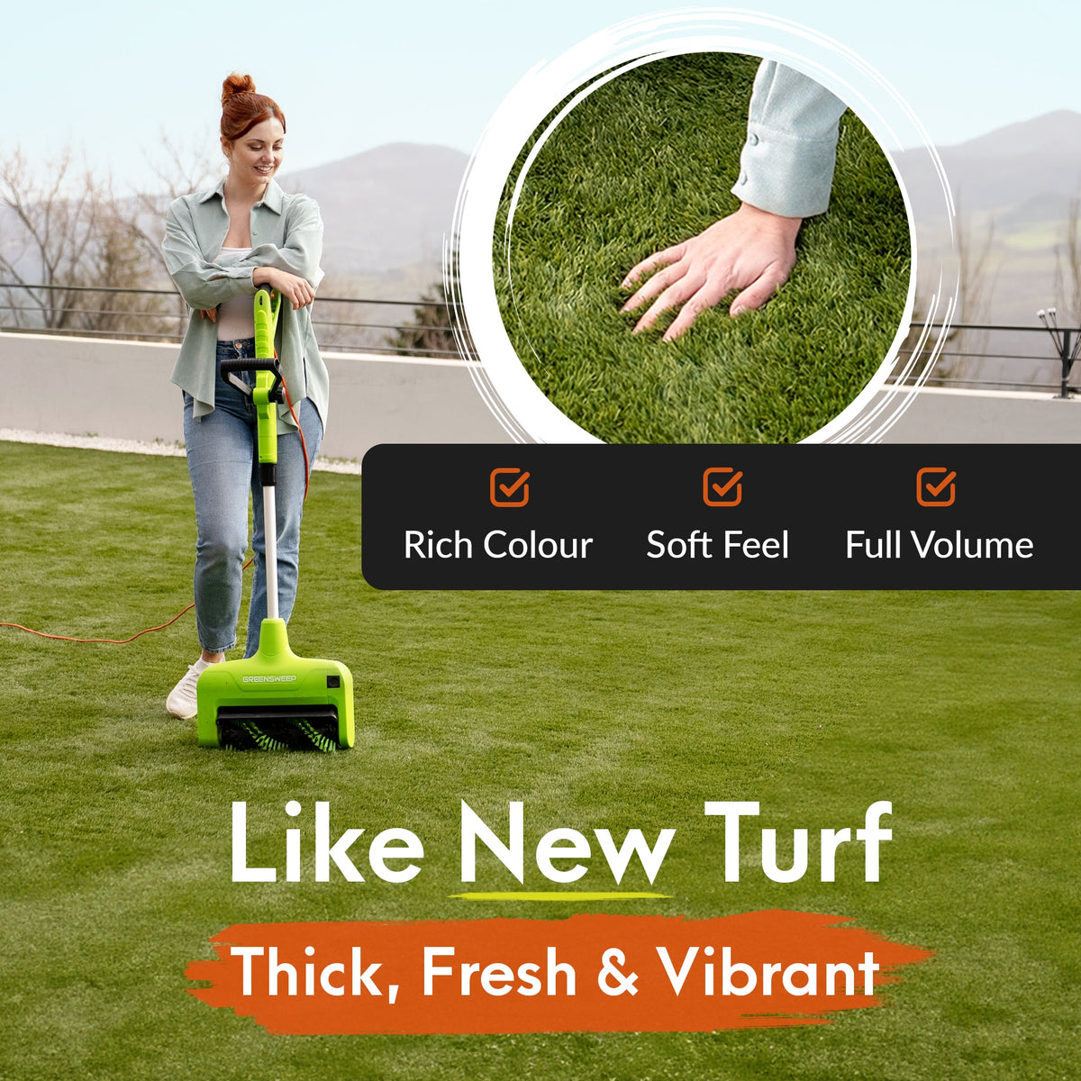 Reviver | Corded Artificial Grass Power Broom